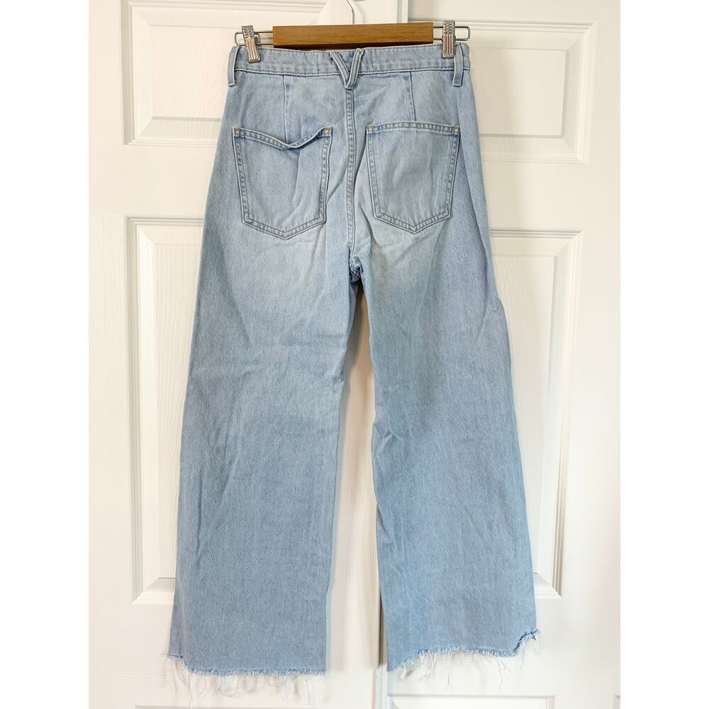 Veronica Beard Grant Cropped Ankle Wide Leg Jean Aire Wash Size 25 - Picture 5 of 7